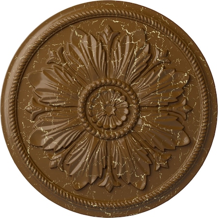 Ekena Millwork Kaya Ceiling Medallion (Fits Canopies up to 5 1/4"), 23 5/8"OD x 1 1/2"P, Smokey Topaz Crackle CM23KASTC